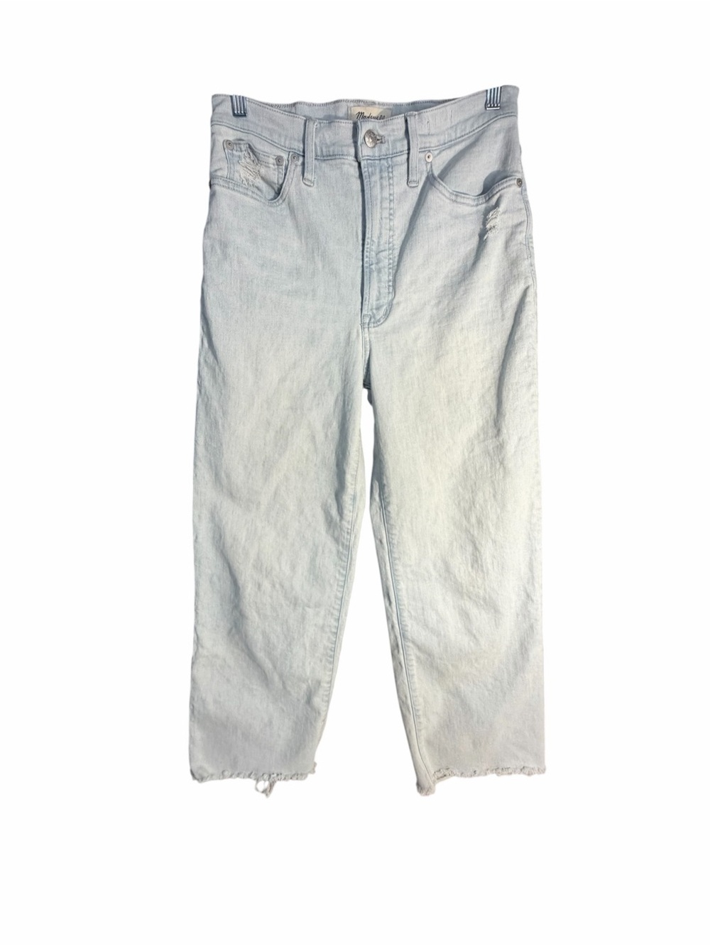 Madewell Perfect Vintage Wide Leg Light Wash Cropped High-Rise Jeans 27